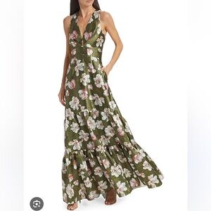 Floral Green Maxi Dress